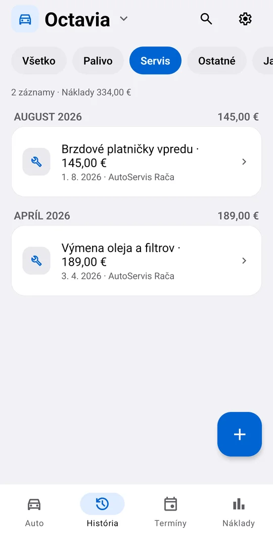 Celá história auta na jednom mieste.